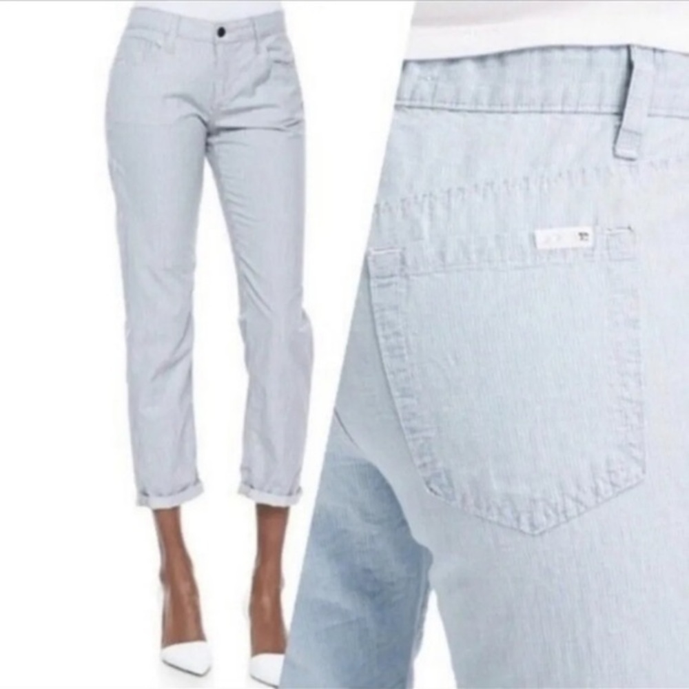 Joe’s Jeans Weekender Slim Fit Linen Sky Blue Pants Sz 30 NWT - Picture 3 of 15
